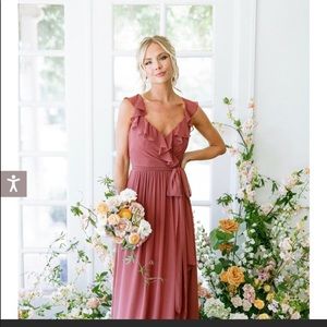 Revelry chiffon bridesmaid dress in color rosewood